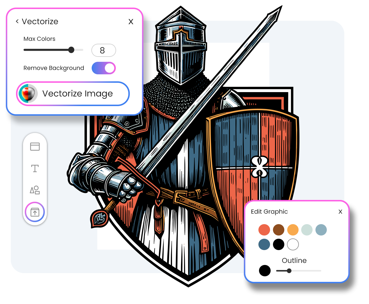 Leve seus Designs com IA Mais Longe: Transforme-os em Vetores